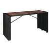 vidaXL 9 pcs conjunto de bar jardim vime PE e madeira ac&aacute;cia preto