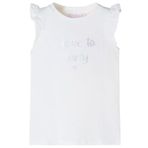 T-shirt p/ crian&ccedil;a manga com folhos branco 104