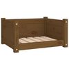 vidaXL Cama p/ c&atilde;es 55,5x45,5x28 cm madeira pinho maci&ccedil;a castanho mel