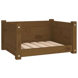vidaXL Cama p/ c&atilde;es 55,5x45,5x28 cm madeira pinho maci&ccedil;a castanho mel