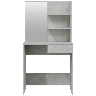 vidaXL Toucador com espelho 74,5x40x141 cm cinzento cimento