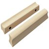 vidaXL Cabo Reto 2 pcs Cor de Madeira Natural 130 x 25 x 30 mm