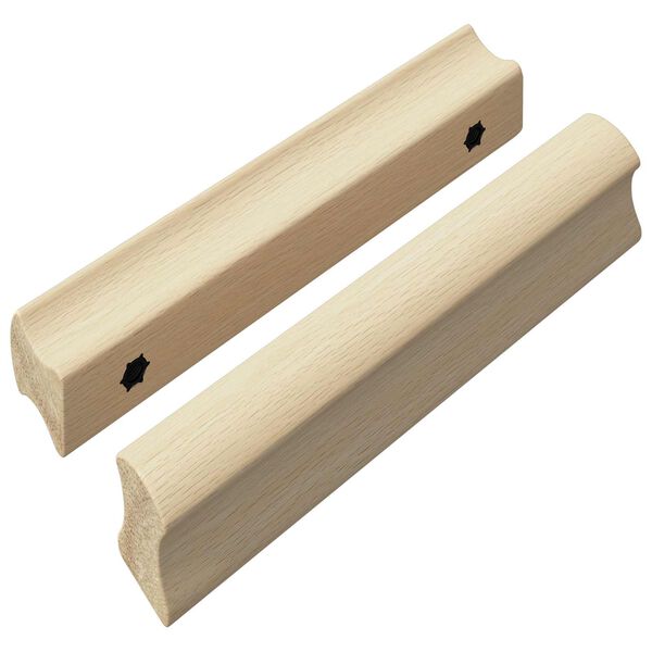 vidaXL Cabo Reto 2 pcs Cor de Madeira Natural 130 x 25 x 30 mm