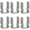 vidaXL &Acirc;ncoras de veda&ccedil;&atilde;o 6 pcs 9x6x15 cm a&ccedil;o galvanizado prateado