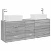 vidaXL Conjunto de Arm&aacute;rios para Banheiro 3 unid. Sonoma cinzento