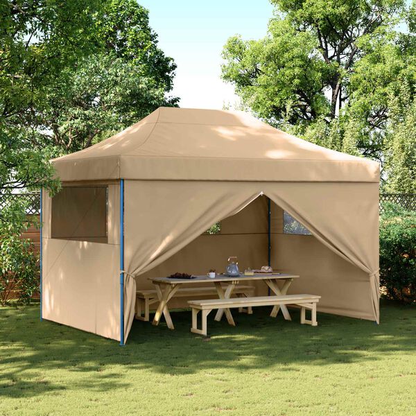 vidaXL Tenda de Festa Bege 279 x 410 x 315 cm Tecido Oxford