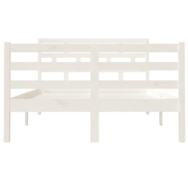 vidaXL Estrutura cama pequena casal 120x190 cm pinho maciço branco