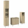 vidaXL 3 pcs conj. m&oacute;veis casa banho derivados madeira carvalho sonoma