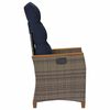 vidaXL Cadeira de Jardim Reclin&aacute;vel Cinza e Azul Marinho vime PE