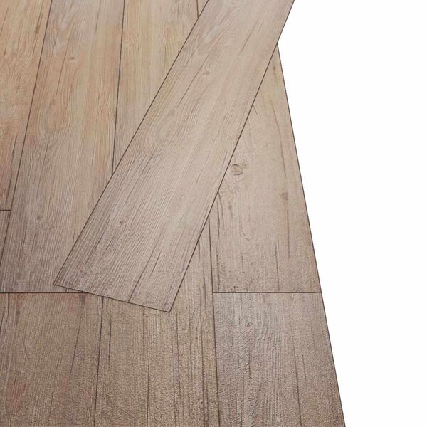 vidaXL Pranchas de Piso 18 pcs Carvalho Marrom 2,51 m&sup2; PVC