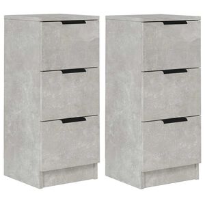 vidaXL Aparadores 2 pcs 30x30x70 cm madeira processada cinza cimento