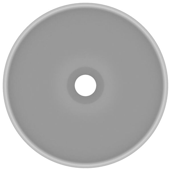 vidaXL Lavat&oacute;rio WC luxuoso redondo 32,5x14cm cer&acirc;mica cinzento mate