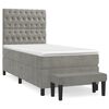 vidaXL Cama com molas/colch&atilde;o 90x200 cm veludo cinza-claro