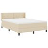 vidaXL Cama Box com colch&atilde;o com cabeceira Creme 200 x 140 cm tecido