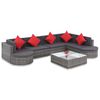 vidaXL 8 pcs conjunto lounge de jardim c/ almofad&otilde;es vime PE cinzento