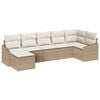 vidaXL Conjunto de Sof&aacute; de Jardim 7 pcs Bege e Creme vime PE