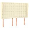 vidaXL Cabeceira cama c/ abas couro artificial 147x23x118/128 cm creme