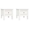 vidaXL Mesas de apoio 2 pcs 40x40x39 cm madeira de pinho maci&ccedil;a branco