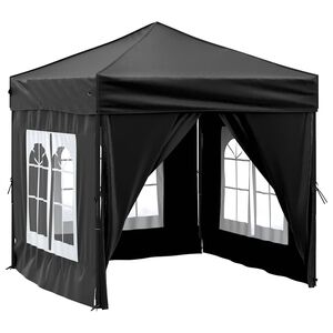 vidaXL Tenda para festas dobr&aacute;vel com paredes laterais 2x2 m preto