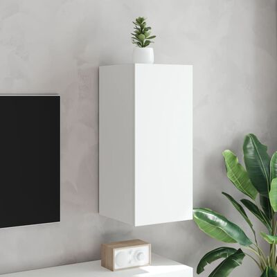 vidaXL Móvel de parede para TV com luzes LED 30,5x35x70 cm branco