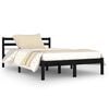 vidaXL Estrutura de cama 120x200 cm pinho maci&ccedil;o preto