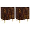 vidaXL Mesas cabeceira pernas madeira 2pcs carvalho fumado