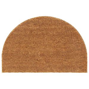 vidaXL Tapete de porta semicircular 40x60 cm fibra coco tufada natural