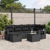 vidaXL 6 pcs conjunto sof&aacute;s de jardim c/ almofad&otilde;es vime PE preto