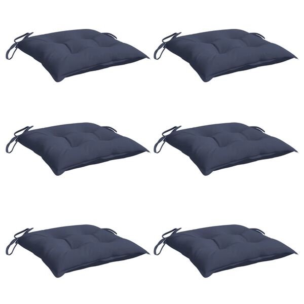 vidaXL Almofad&otilde;es cadeira 6 pcs 50x50x7 cm tecido oxford azul-marinho