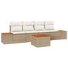 vidaXL Conjunto de Sof&aacute; de Jardim 5 pcs Bege Rattan Sint&eacute;tico