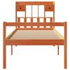 vidaXL Cama com estante sem colch&atilde;o 75x190cm pinho maci&ccedil;o castanho-mel
