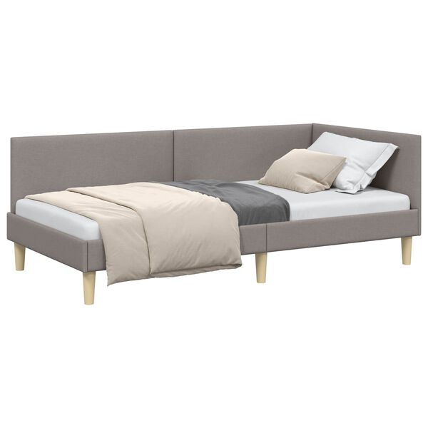 vidaXL Estrutura de Cama de Canto Cinzento-acastanhado 80 cm x 200 cm