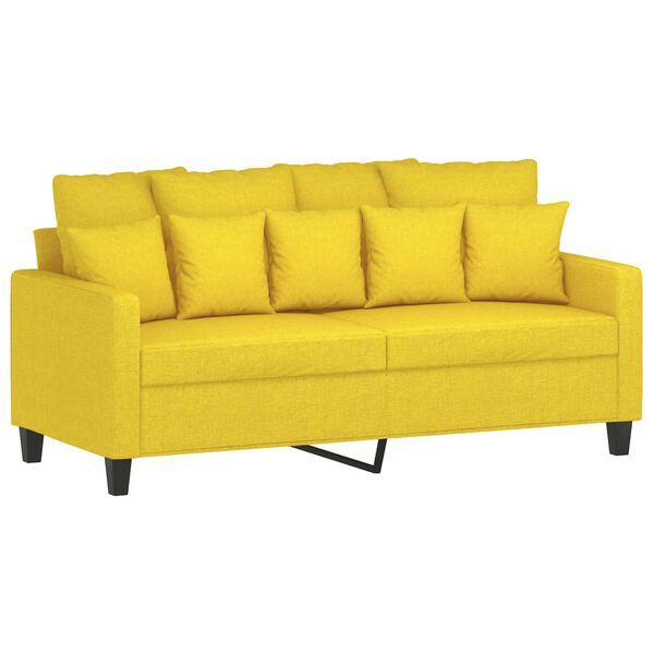 vidaXL Sof&aacute; de 2 lugares 140 cm tecido amarelo-claro