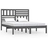 vidaXL Estrutura de cama king 150x200 cm pinho maci&ccedil;o cinzento