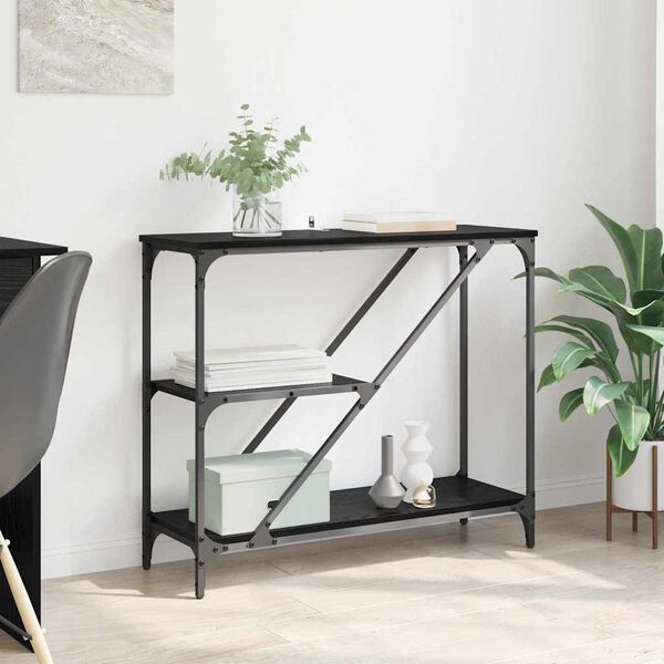 vidaXL Aparador Carvalho Preto 88,5 x 30 x 75 cm Madeira processada