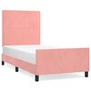 vidaXL Estrutura de cama c/ cabeceira 80x200 cm veludo rosa