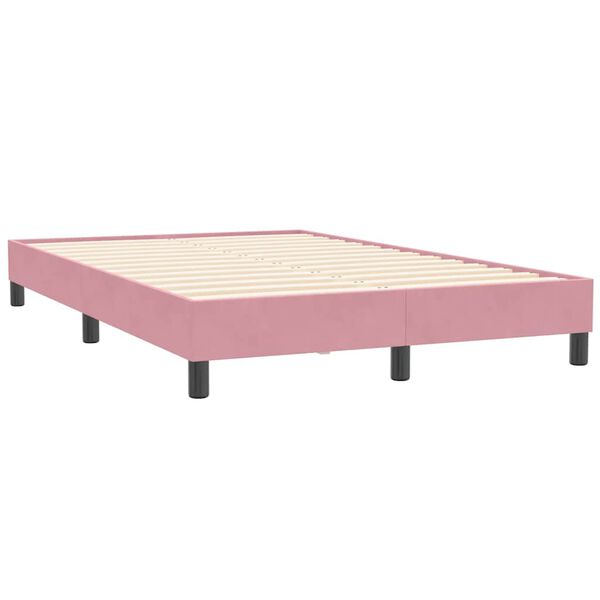 vidaXL Box Cama de primavera sem Colchão Rosa 120x210 cm Veludo