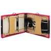 vidaXL Mesa de massagens dobr&aacute;vel 3 zonas madeira preto e rosa