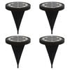 vidaXL Luzes solares para exterior com espig&otilde;es 4 pcs branco quente