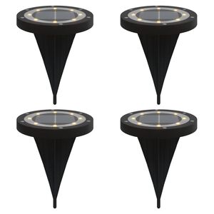 vidaXL Luzes solares para exterior com espig&otilde;es 4 pcs branco quente