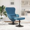 vidaXL Cadeira Egg com Puff with Footstool Azul Veludo