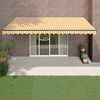 vidaXL Toldo retr&aacute;til autom&aacute;tico 5x3 m amarelo e branco