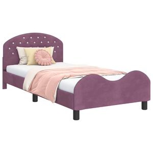 vidaXL Estrutura de Cama Infantil com Cabeceira Roxo 80 x 200 cm