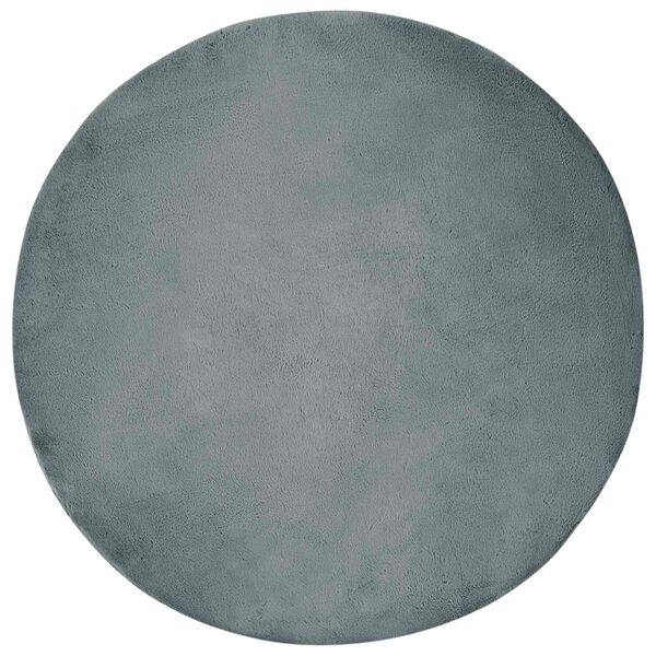 vidaXL Tapete de Pelo Sint&eacute;tico de Coelho Olite Antracite &Oslash; 80 cm