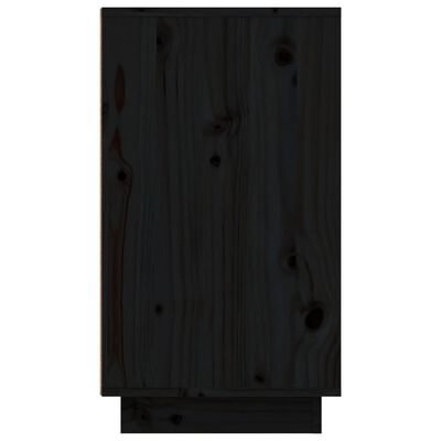 vidaXL Sapateira 110x34x61 cm madeira de pinho maciça preto