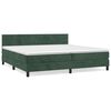 vidaXL Cama com molas/colch&atilde;o 200x200 cm veludo verde-escuro