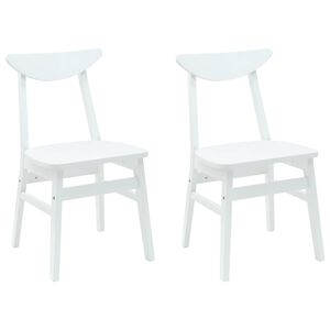 vidaXL Cadeiras de Jantar 2 unid. Madeira de Borracha S&oacute;lida Branco