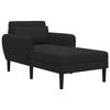 vidaXL Chaise longue Preto Veludo granulado
