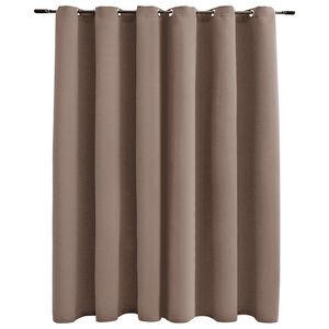 vidaXL Cortina blackout c/ argolas metal 290x245 cm cinza-acastanhado