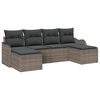 vidaXL Conjunto de Sof&aacute; de Jardim 6 unid. Cinzeto vime PE